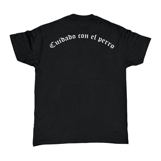 CAMISETA CUIDADO CON EL PERRO NEGRA