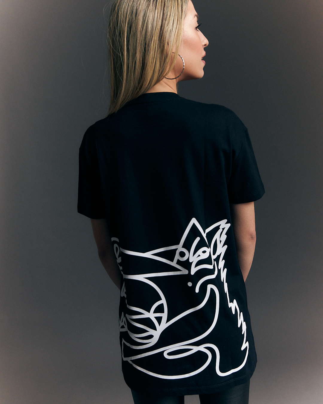 CAMISETA CABALLO GANADOR BLANCO/NEGRA