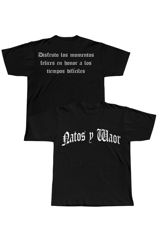 CAMISETA DISFRUTO BLANCO/NEGRA