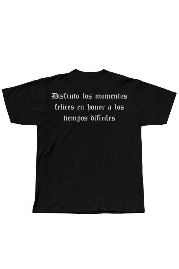 CAMISETA DISFRUTO BLANCO/NEGRA