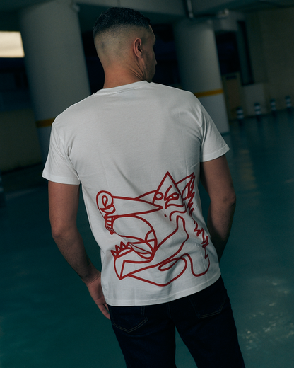 CAMISETA CABALLO GANADOR ROJO/BLANCA