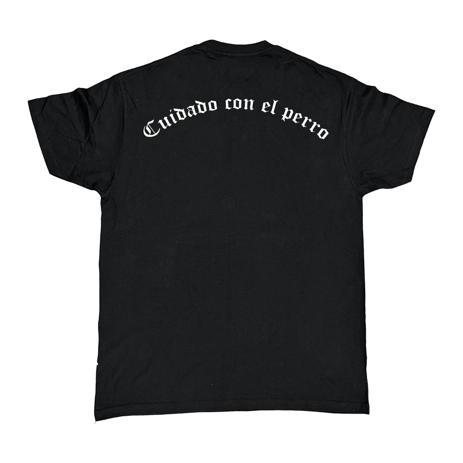CAMISETA CUIDADO CON EL PERRO NEGRA