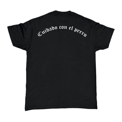 CAMISETA CUIDADO CON EL PERRO NEGRA