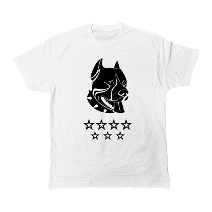 CAMISETA CUIDADO CON EL PERRO BLANCA