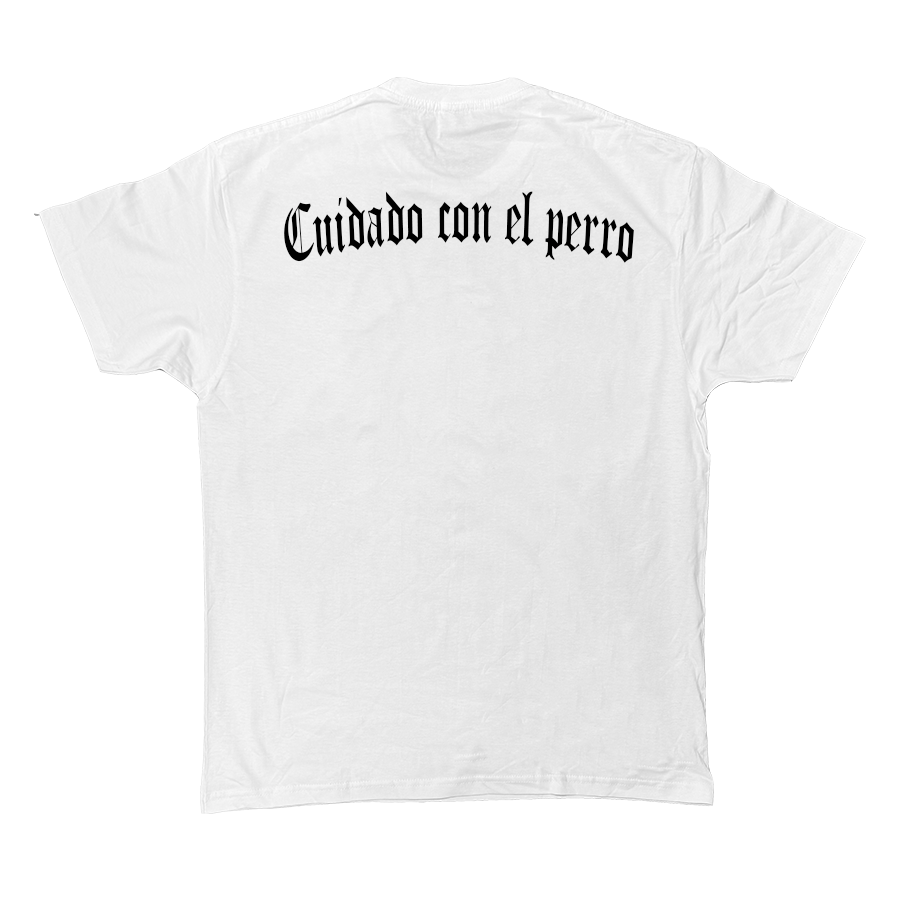 CAMISETA CUIDADO CON EL PERRO BLANCA