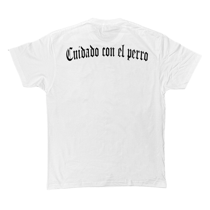 CAMISETA CUIDADO CON EL PERRO BLANCA