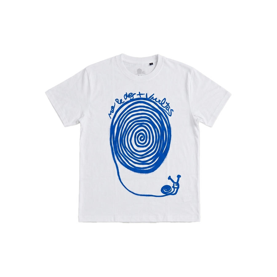 CAMISETA NO LE DES + VUELTAS BLANCA
