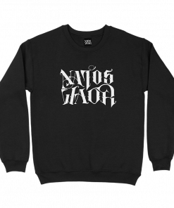 SUDADERA NATOS Y WAOR SIN CAPUCHA BLANCO/NEGRA