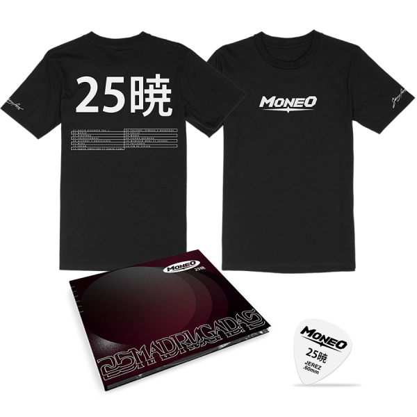 pack CD Moneo 25 Madrugadas + Camiseta + Púa
