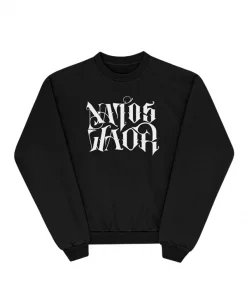 SUDADERA NATOS Y WAOR SIN CAPUCHA BLANCO/NEGRA
